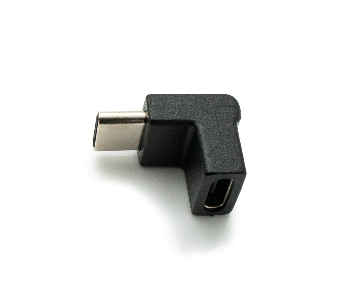 USB 3.1 Adapter Typ C Stecker zu Buchse Winkel Kabel in Schwarz | System-S