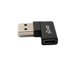 USB 3.1 Adapter Typ C Buchse zu 3.0 Typ A Stecker Winkel Kabel in Schwarz | System-S