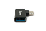 USB 3.1 Adapter Typ C Stecker zu 3.0 Typ A Buchse Winkel Kabel in Schwarz | System-S