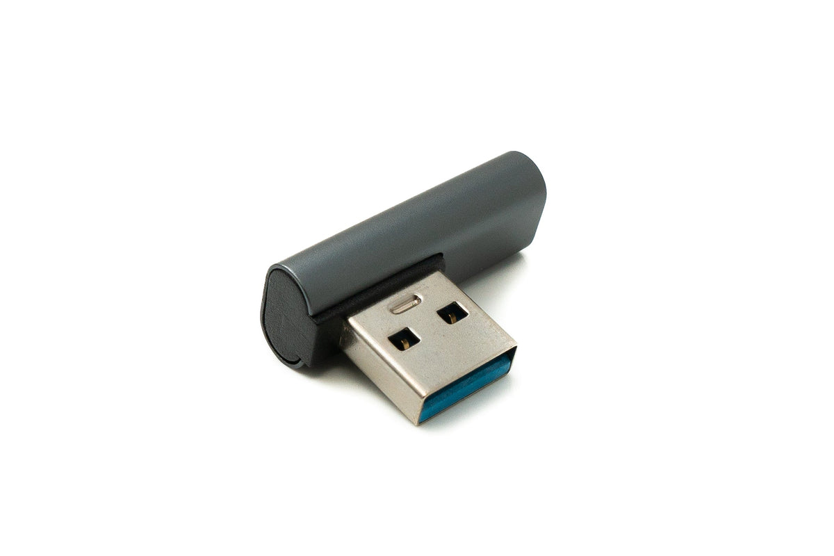 USB 3.1 Adapter Typ C Buchse zu 3.0 Typ A Stecker Winkel Kabel in Grau | System-S