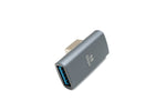 USB 3.0 Adapter Typ A Stecker zu Buchse Winkel Kabel in Grau | System-S