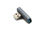USB 3.0 Adapter Typ A Stecker zu Buchse Winkel Kabel in Grau | System-S