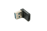 USB 3.1 Adapter Typ C Buchse zu 3.0 Typ A Stecker Winkel Kabel in Schwarz | System-S