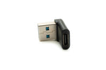 USB 3.1 Adapter Typ C Buchse zu 3.0 Typ A Stecker Winkel Kabel in Schwarz | System-S