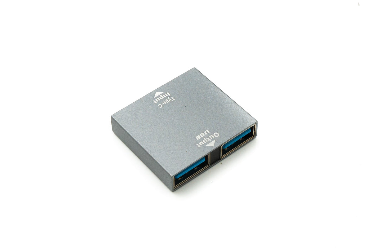 USB 3.0 Y Adapter Typ C Buchse zu 2x Typ A Buchse Kabel in Grau | System-S