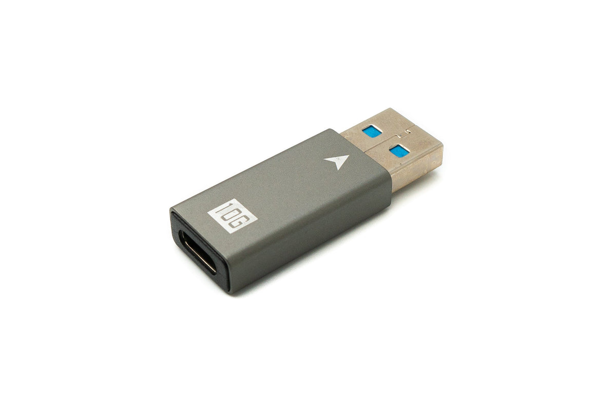 USB 3.1 Adapter Typ C Buchse zu 3.0 Typ A Stecker Kabel in Grau | System-S