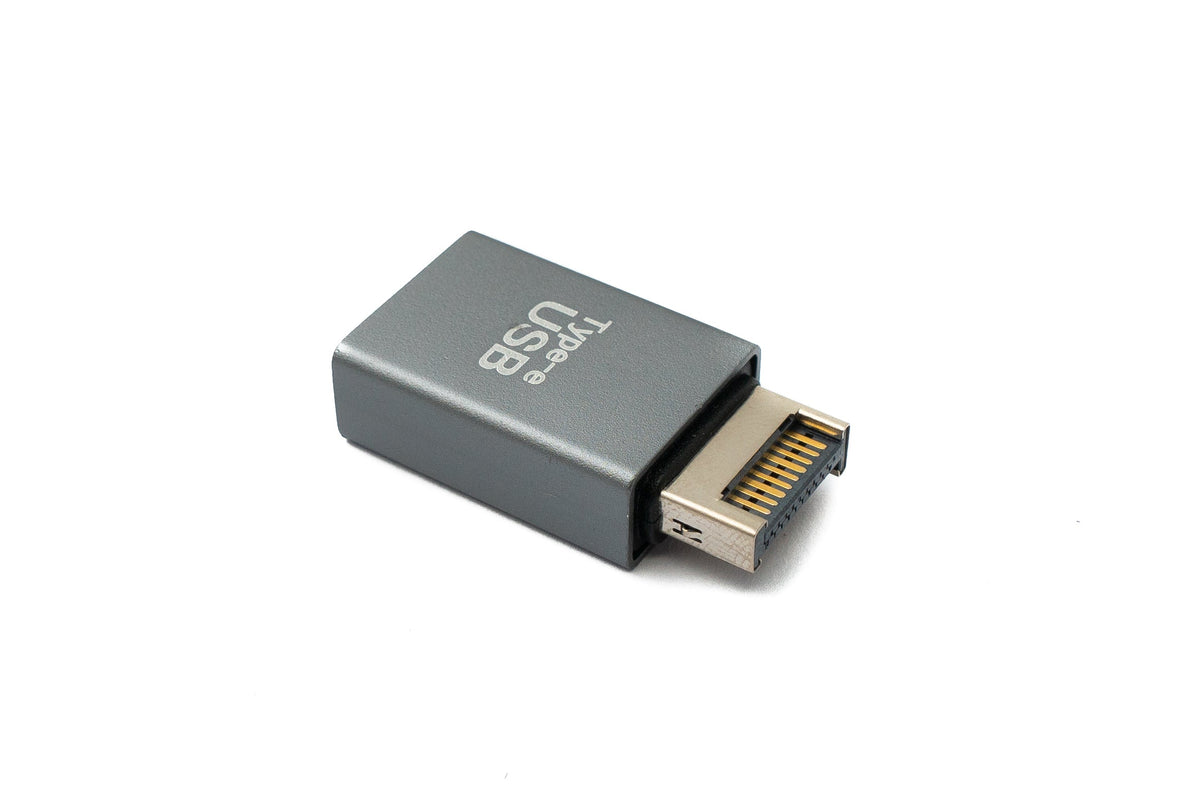 USB 3.1 Adapter Typ E Stecker zu 3.0 Typ A Buchse Adapter in Grau | System-S
