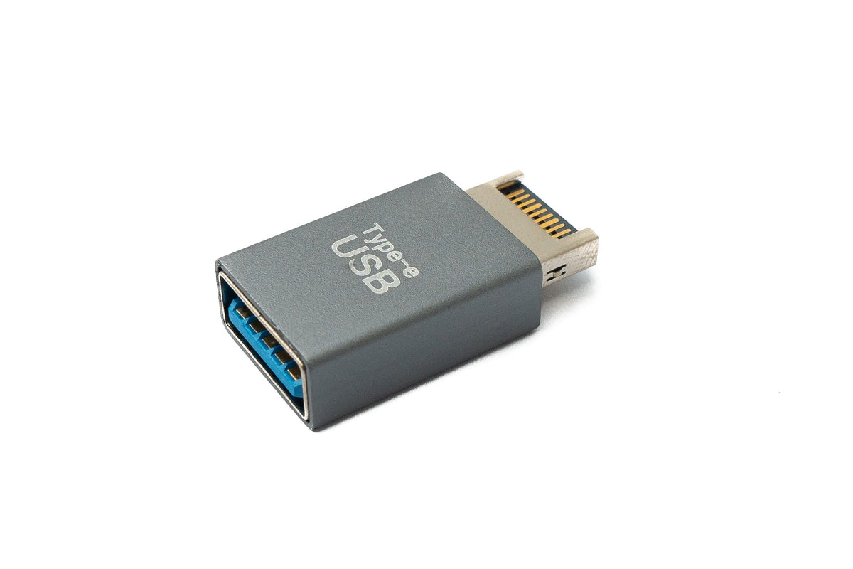 USB 3.1 Adapter Typ E Stecker zu 3.0 Typ A Buchse Adapter in Grau | System-S