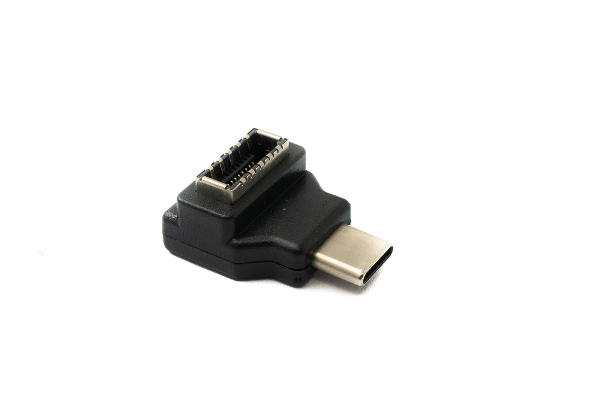 USB 3.1 Adapter Typ E Buchse zu Typ C Stecker Adapter Winkel in Schwarz | System-S
