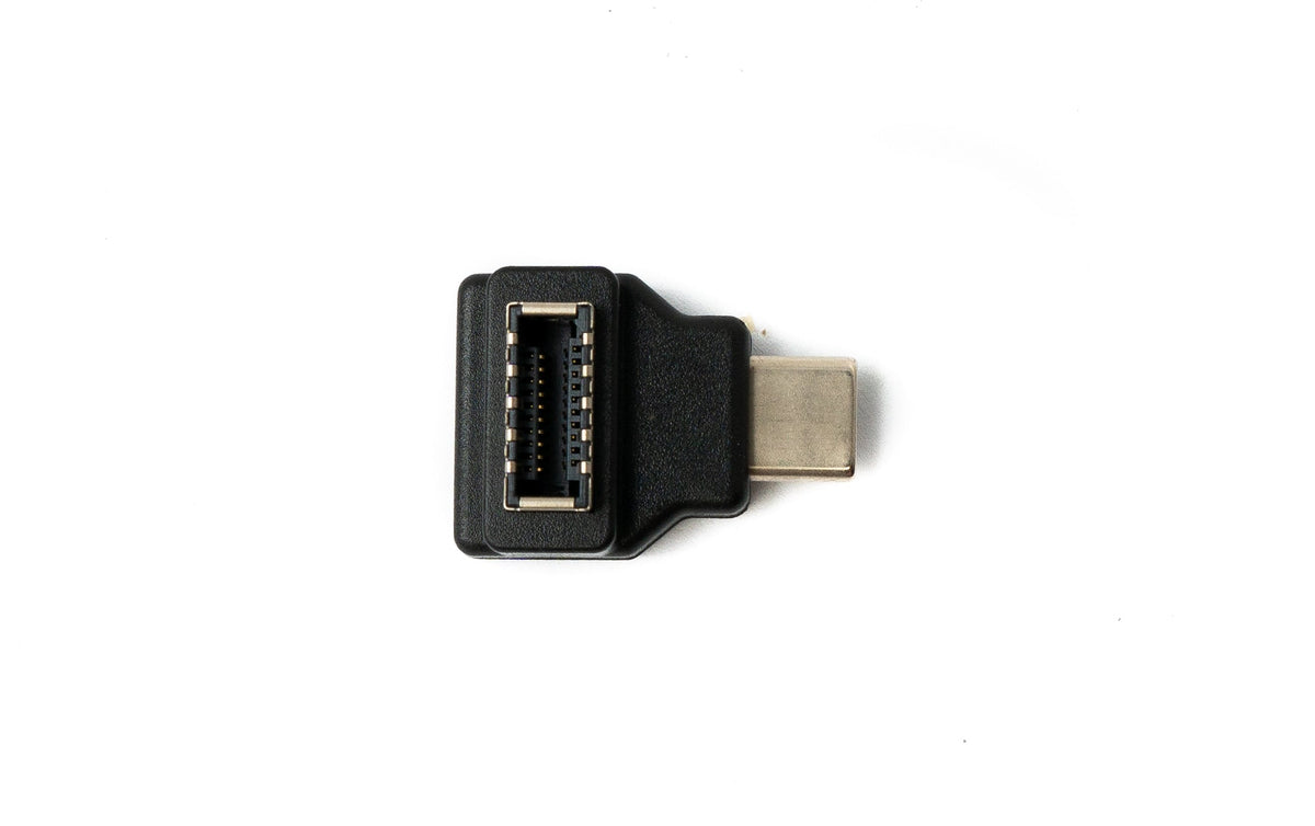 USB 3.1 Adapter Typ E Buchse zu Typ C Stecker Adapter Winkel in Schwarz | System-S
