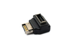 USB 3.1 Adapter Typ E Buchse zu Stecker 90° Winkeladapter PH74A in Schwarz | System-S