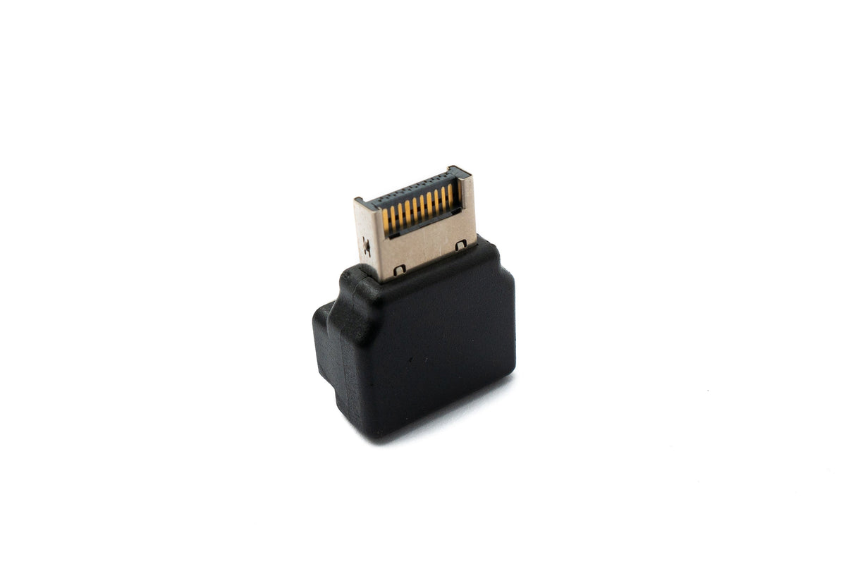 USB 3.1 Adapter Typ E Buchse zu Stecker 90° Winkeladapter PH74A in Schwarz | System-S