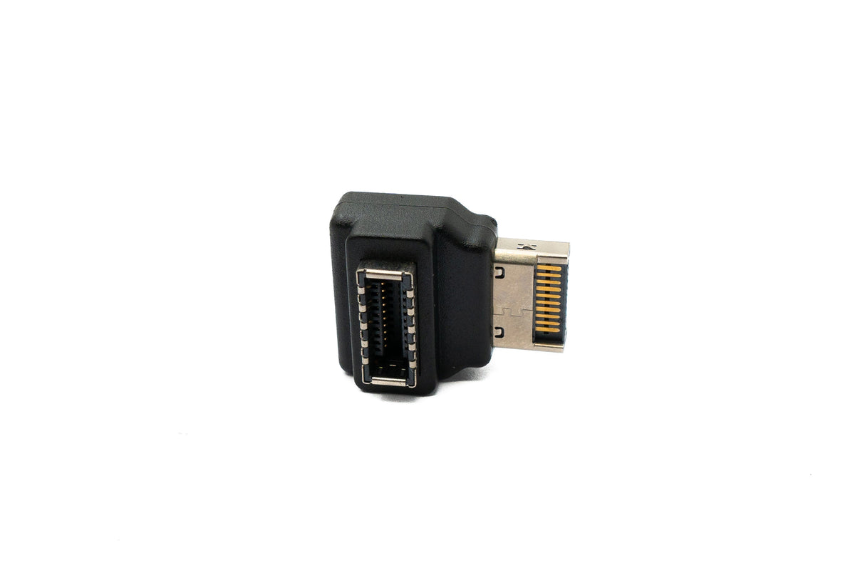 USB 3.1 Adapter Typ E Buchse zu Stecker 90° Winkeladapter PH74A in Schwarz | System-S
