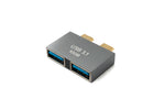 USB 3.1 Gen 2 Doppel Adapter 2x Typ C Stecker zu 2x 3.0 Typ A Buchse Kabel OTG | System-S