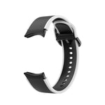 Armband 20 mm aus Silikon für Samsung Galaxy Watch 5 4 Smartwatch Weiß Schwarz | System-S