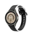 Armband 20 mm aus Silikon für Samsung Galaxy Watch 5 4 Smartwatch Weiß Schwarz | System-S