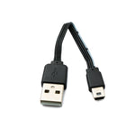 USB 2.0 Kabel 13 cm Mini B Stecker zu Typ A Stecker kurz flach Schwarz | System-S