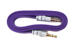 Audio Kabel 100 cm Stereo AUX Klinke 3,5 mm Stecker zu Stecker flach in Lila | System-S
