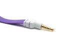 Audio Kabel 100 cm Stereo AUX Klinke 3,5 mm Stecker zu Stecker flach in Lila | System-S