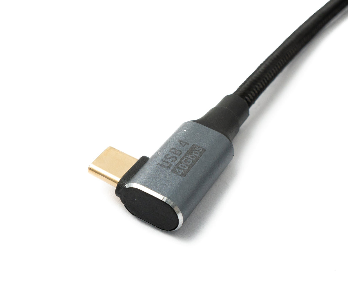 USB4 USB Kabel 100 cm Typ C Stecker zu Stecker 40 Gbit/s USB 4.0 geflochten Winkel | System-S