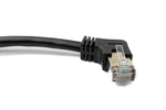 LAN Kabel 30 cm 8P8C Stecker zu Buchse Winkel Schraube in Schwarz | System-S
