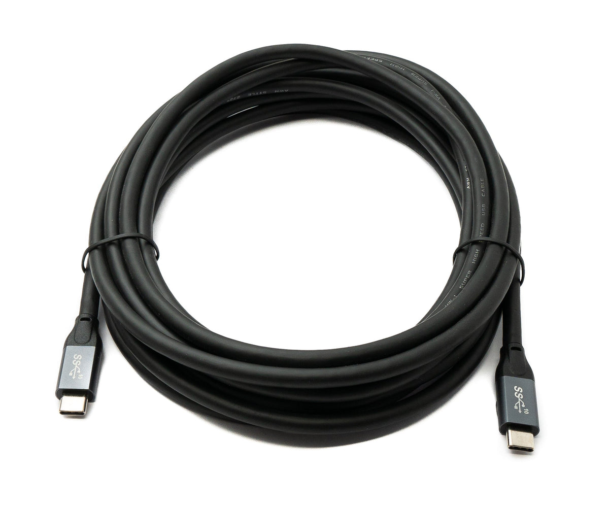 USB 3.1 Gen 2 Kabel 500 cm Typ C Stecker zu Stecker in Schwarz | System-S