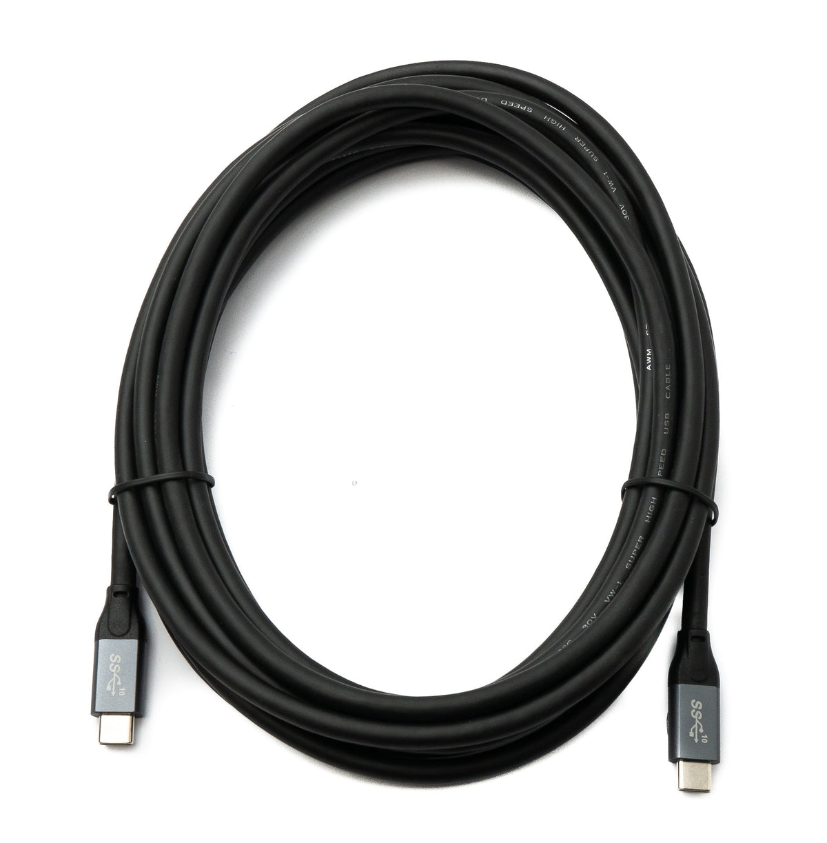 USB 3.1 Gen 2 Kabel 500 cm Typ C Stecker zu Stecker in Schwarz | System-S