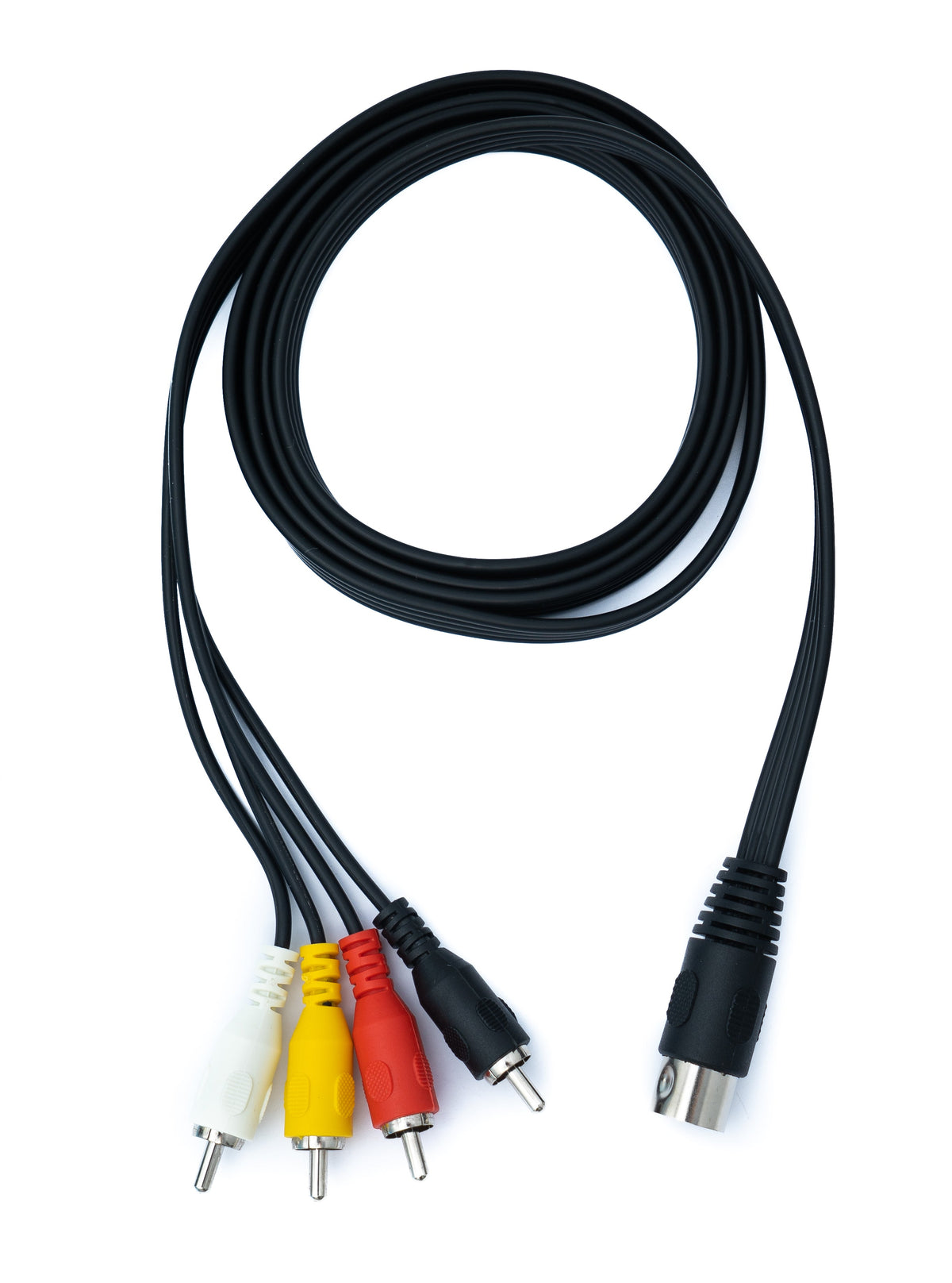 Cinch 4 RCA Kabel 150 cm Stecker zu DIN 5 polig Stecker Stereo Schwarz | System-S