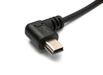 USB 2.0 Kabel 100 cm Typ A Stecker zu Mini B Stecker Spirale Winkel in Schwarz | System-S