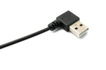 USB 2.0 Kabel 100 cm Typ A Stecker zu Mini B Stecker Spirale Winkel in Schwarz | System-S