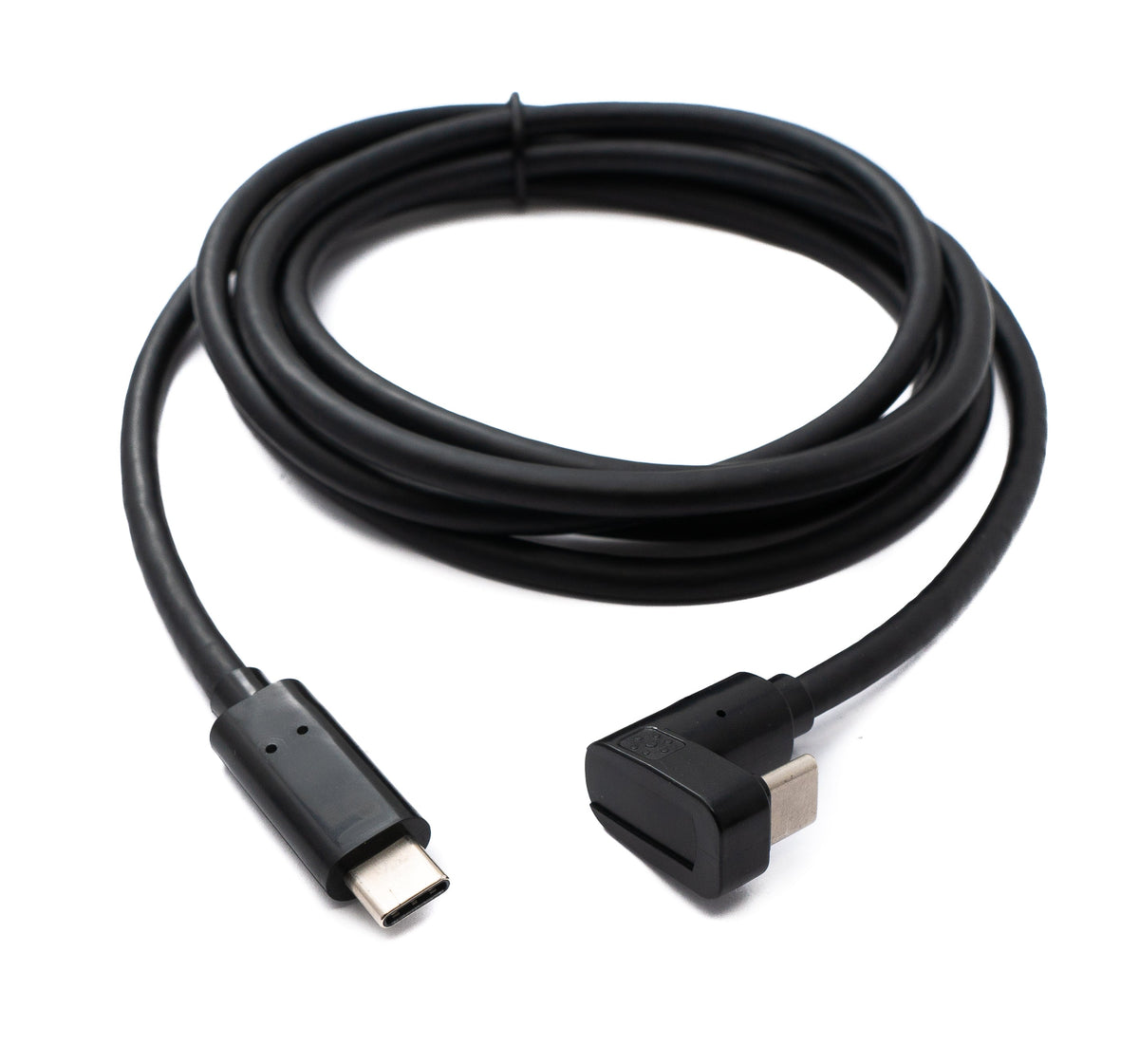 USB 3.2 Gen 1 Kabel 200 cm Typ C Stecker zu Stecker U Turn 180° Winkel Schwarz | System-S