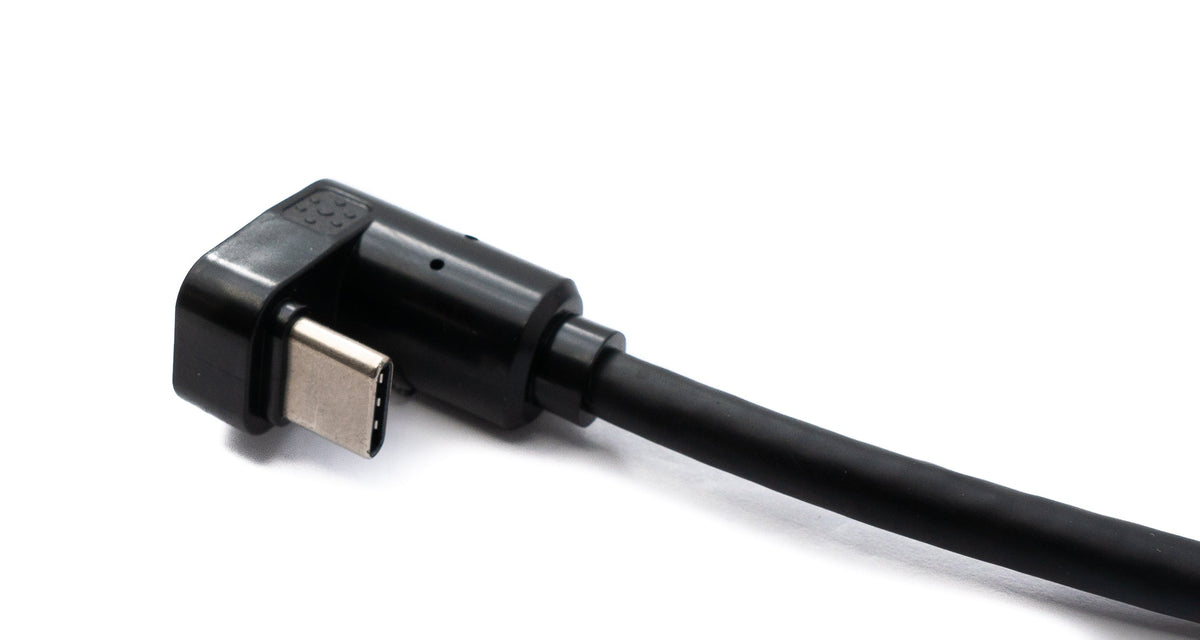 USB 3.2 Gen 1 Kabel 200 cm Typ C Stecker zu Stecker U Turn 180° Winkel Schwarz | System-S
