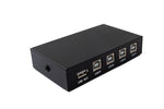 USB 2.0 Switch 4x Typ B Buchse zu A Buchse Hub Schalter Adapter in Schwarz | System-S