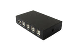 USB 2.0 Switch 4x Typ B Buchse zu A Buchse Hub Schalter Adapter in Schwarz | System-S