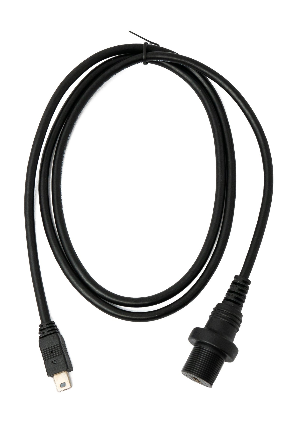 USB 2.0 Kabel 100 cm Mini B Stecker zu Buchse Bulkhead Wasserfest in Schwarz | System-S