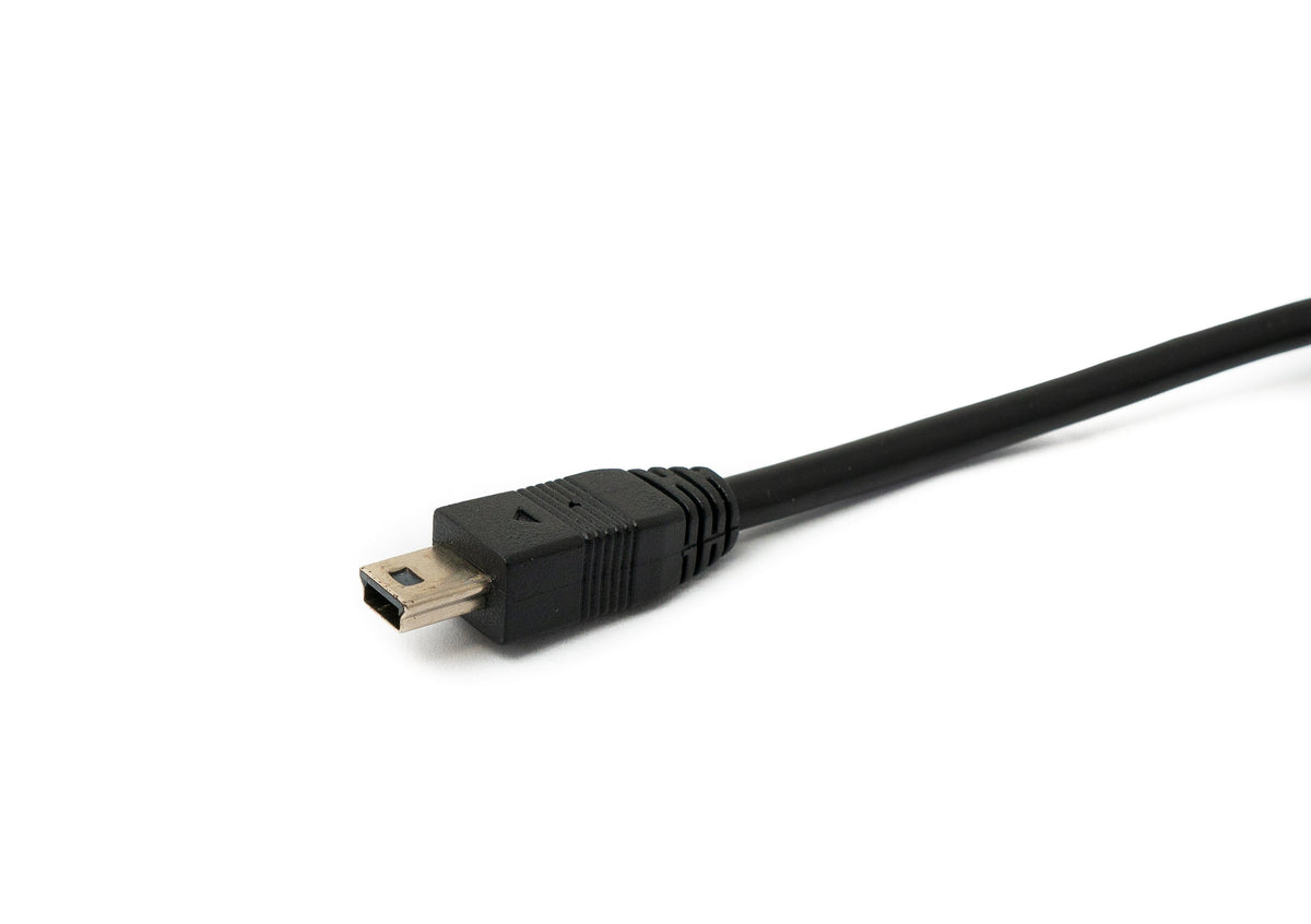 USB 2.0 Kabel 100 cm Mini B Stecker zu Buchse Bulkhead Wasserfest in Schwarz | System-S
