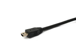 USB 2.0 Kabel 100 cm Mini B Stecker zu Buchse Bulkhead Wasserfest in Schwarz | System-S