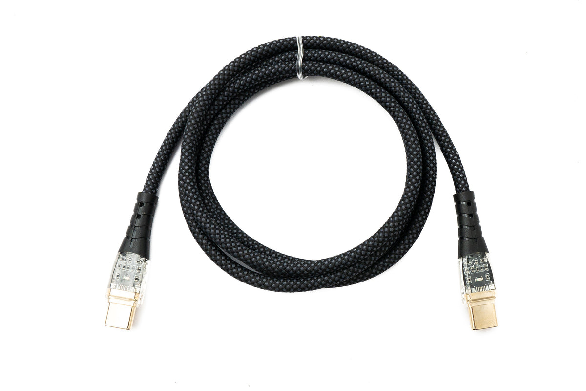 USB 3.1 Typ C Kabel 100 cm Stecker zu Stecker 5 Gbit/s geflochten Schwarz | System-S