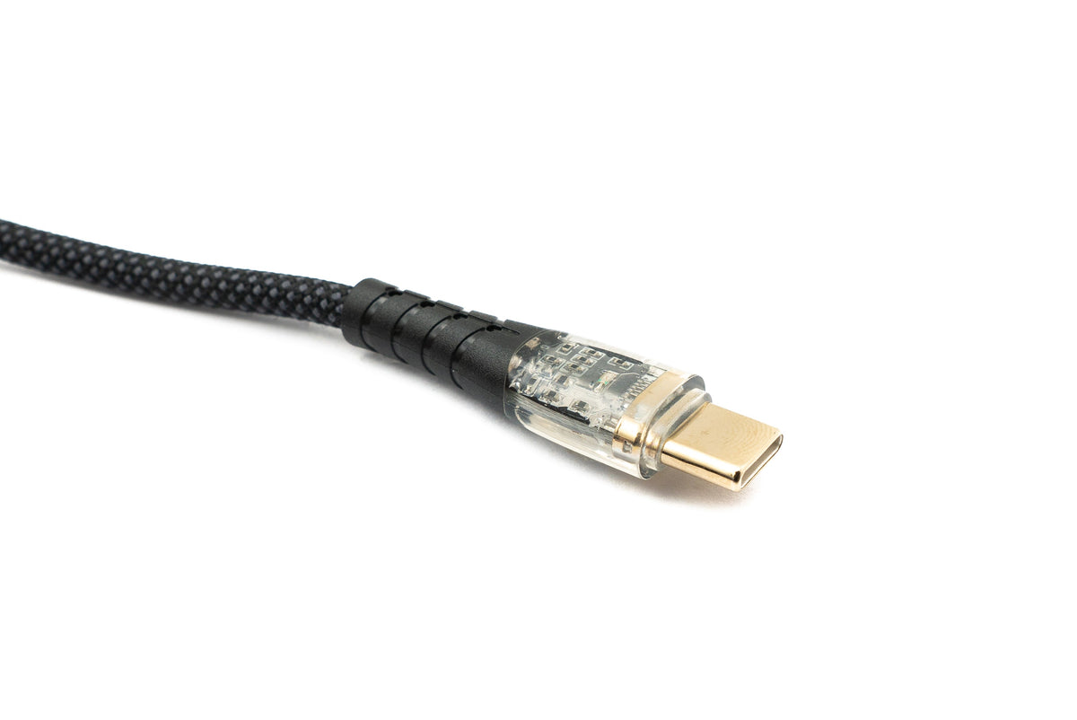 USB 3.1 Typ C Kabel 100 cm Stecker zu Stecker 5 Gbit/s geflochten Schwarz | System-S