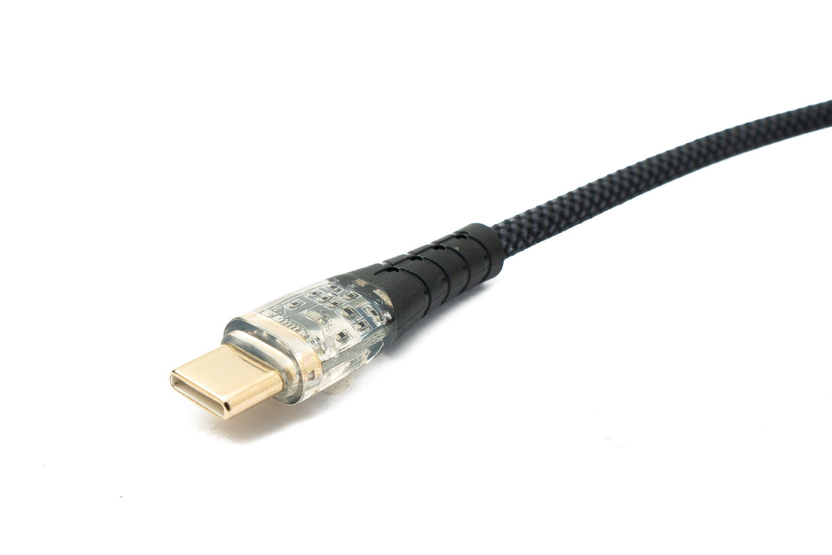 USB 3.1 Typ C Kabel 100 cm Stecker zu Stecker 5 Gbit/s geflochten Schwarz | System-S