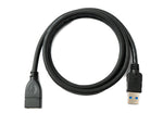USB 3.0 Kabel 100 cm Typ A Stecker zu Buchse 5 Gbit/s in Schwarz | System-S