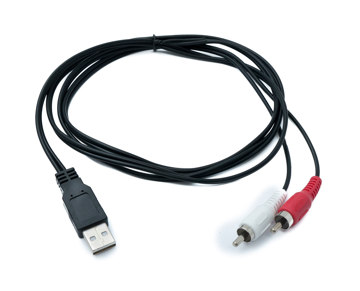 Cinch RCA Kabel 150 cm 2 polig Stecker zu USB 2.0 Typ A Stecker Audio | System-S