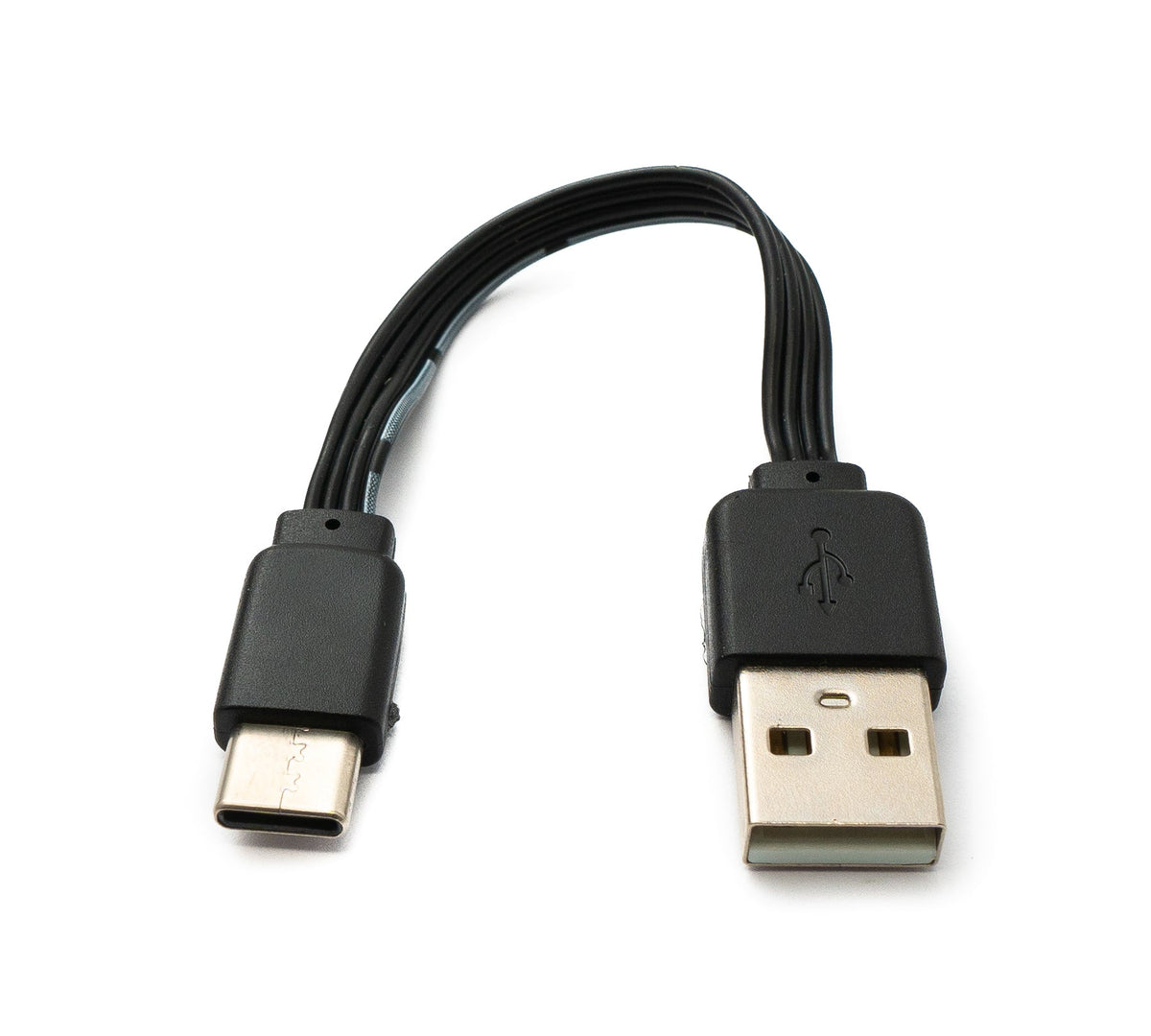 USB 3.1 Kabel 13 cm Typ C Stecker zu 2.0 Typ A Stecker flach Schwarz | System-S
