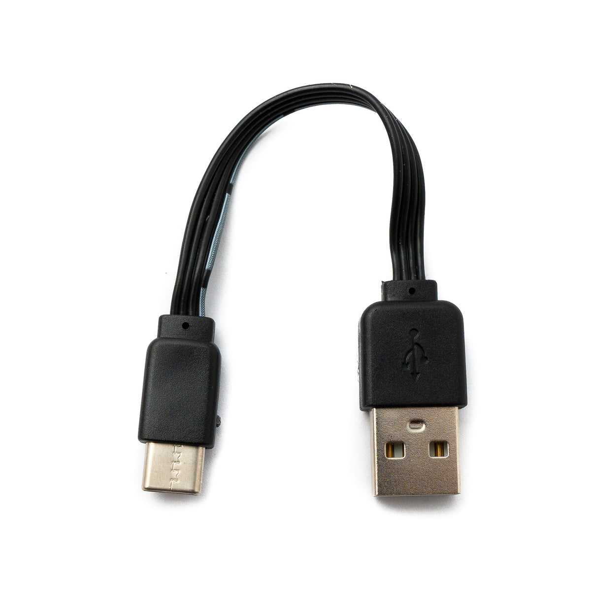 USB 3.1 Kabel 13 cm Typ C Stecker zu 2.0 Typ A Stecker flach Schwarz | System-S