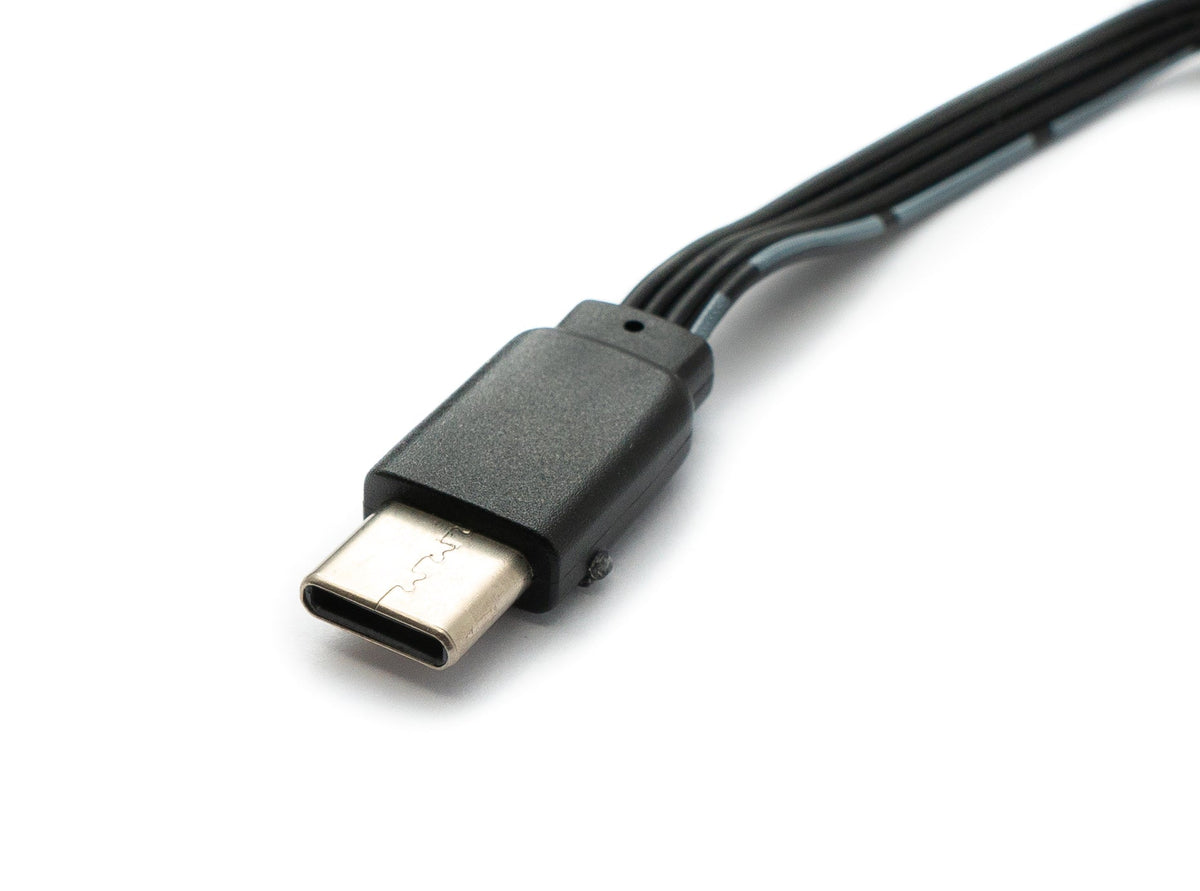 USB 3.1 Kabel 13 cm Typ C Stecker zu 2.0 Typ A Stecker flach Schwarz | System-S