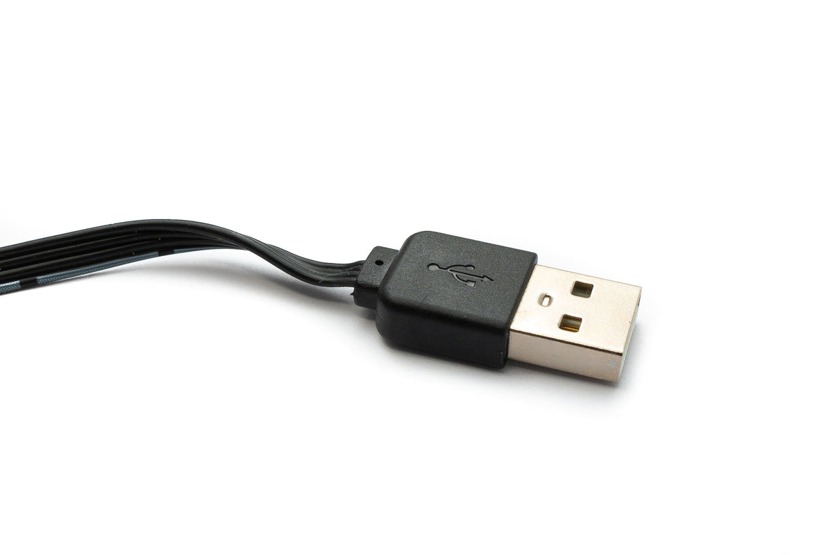 USB 3.1 Kabel 13 cm Typ C Stecker zu 2.0 Typ A Stecker flach Schwarz | System-S