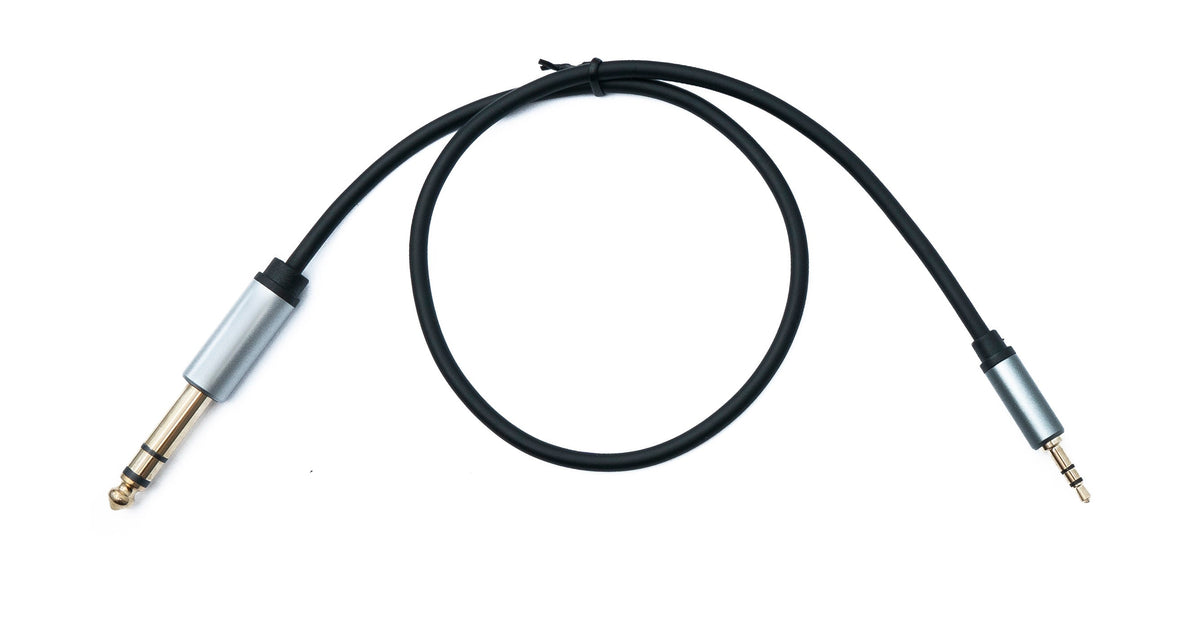 Audio Klinke Kabel 50 cm 6,35 mm 2 polig Stecker zu 3,5 mm 3 polig Stecker AUX | System-S