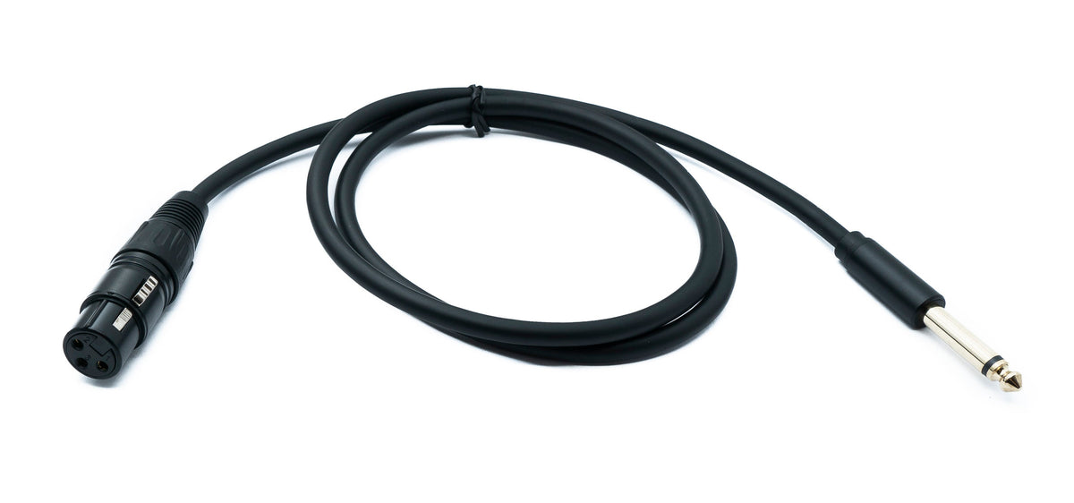 Audio XLR Kabel 100 cm 3 polig Buchse zu Klinke AUX 6,35 mm 2 polig TS Stecker | System-S