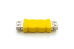 USB 2.0 Adapter Typ A Buchse zu Buchse Kabel in Gelb | System-S