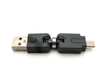 USB 2.0 Adapter Micro B Stecker zu Typ A Buchse 360° Winkel Kabel in Schwarz | System-S